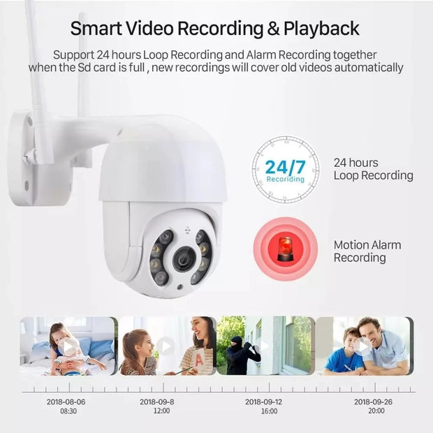 Wireless WiFi Surveillance Camera Dual Light Source AI Smart