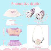 Clothes Kit for labubu, Small Clothes Set Includes hat, Sweater, Skirt,Camera Model and Shoes for Girl Boy Kid Birthday Present