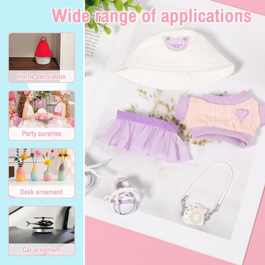 Clothes Kit for labubu, Small Clothes Set Includes hat, Sweater, Skirt,Camera Model and Shoes for Girl Boy Kid Birthday Present